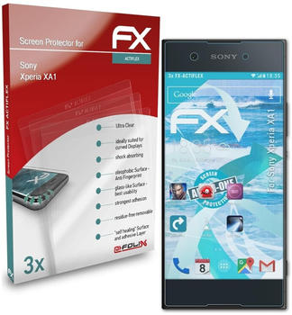 atFoliX FX-ActiFleX 3x Schutzfolie für Sony Xperia XA1 Folie