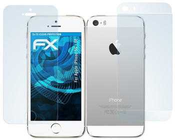 atFoliX FX-Clear 3x Schutzfolie für Apple iPhone 5S / SE Displayschutzfolie