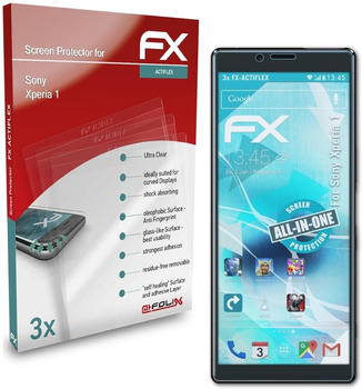 atFoliX FX-ActiFleX 3x Schutzfolie für Sony Xperia 1 Folie
