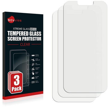 Savvies 3x HD33 Clear Panzerglas für Apple iPhone 13 Pro