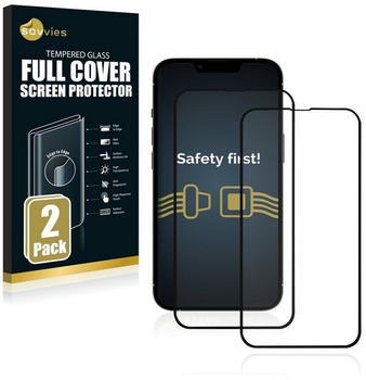 Savvies 2x Xtreme Glass 3D Full Cover Panzerglas für Apple iPhone 13 Pro Max (schwarz)