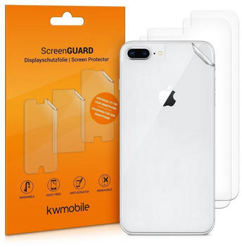 kwmobile Schutzfolie 3x Folie Rückseite für Apple iPhone 7 Plus / 8 Plus