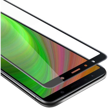 Cadorabo Vollbild Panzer Folie für Samsung Galaxy A7 2018, Schutzfolie in 9H Härte mit 3D Touch Kompatibilität, Transparent mit Schwarz