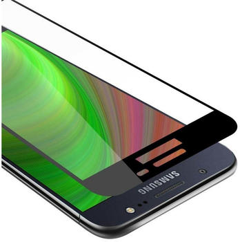 Cadorabo Vollbild Panzer Folie für Samsung Galaxy J5 2016, Schutzfolie in 9H Härte mit 3D Touch Kompatibilität, Transparent mit Schwarz