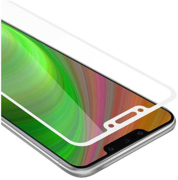 Cadorabo Vollbild Panzer Folie für Huawei MATE 20 LITE, Schutzfolie in 9H Härte mit 3D Touch Kompatibilität, Transparent mit Weiß