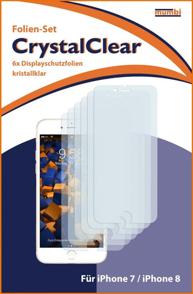Mumbi Schutzfolie kompatibel mit Apple iPhone 7 / SE 2 (2020) Folie, iPhone 8 Folie klar (6x)