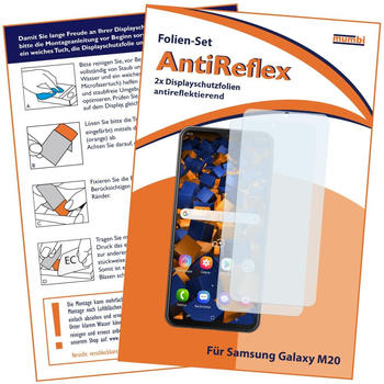Mumbi Schutzfolie kompatibel mit Samsung Galaxy M20 Folie matt (2x)