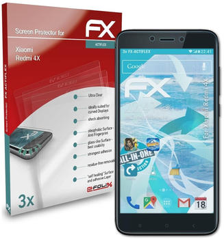 atFoliX FX-ActiFleX 3x Schutzfolie für Xiaomi Redmi 4X Folie
