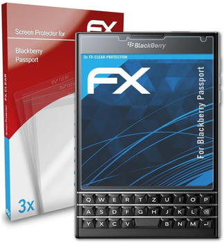 atFoliX FX-Clear 3x Schutzfolie für Blackberry Passport Displayschutzfolie