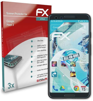 atFoliX FX-ActiFleX 3x Schutzfolie für Google Pixel 3 Folie