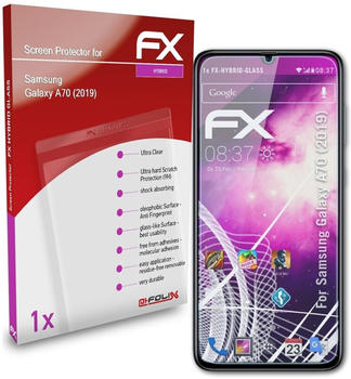 atFoliX FX-Hybrid-Glass Panzerfolie für Samsung Galaxy A70 (2019) Glasfolie