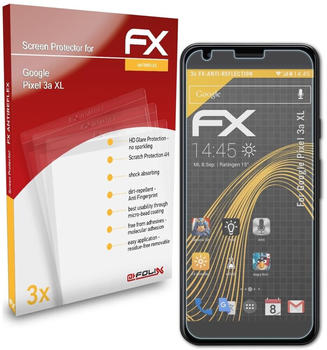 atFoliX FX-Antireflex 3x Schutzfolie für Google Pixel 3a XL Panzerfolie