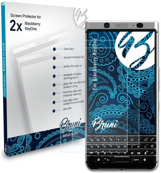 atFoliX Bruni Basics-Clear 2x Schutzfolie für Blackberry KeyOne Folie