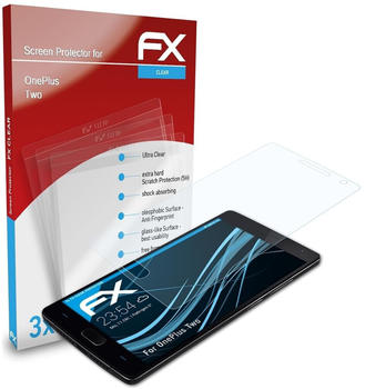 atFoliX FX-Clear 3x Schutzfolie für OnePlus Two Displayschutzfolie
