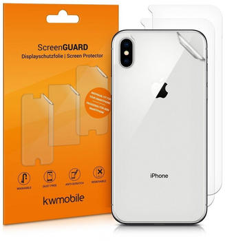 kwmobile Schutzfolie 3x Folie Rückseite für Apple iPhone XS Max
