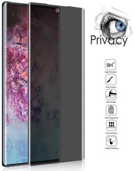 Protectorking 1x 9H Hartglas für Samsung Galaxy Note 10 FULL Privacy Panzerfolie Displayschutz