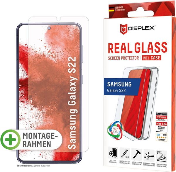 Displex Real Glass + Eco-Montagerahmen Samsung Galaxy S22