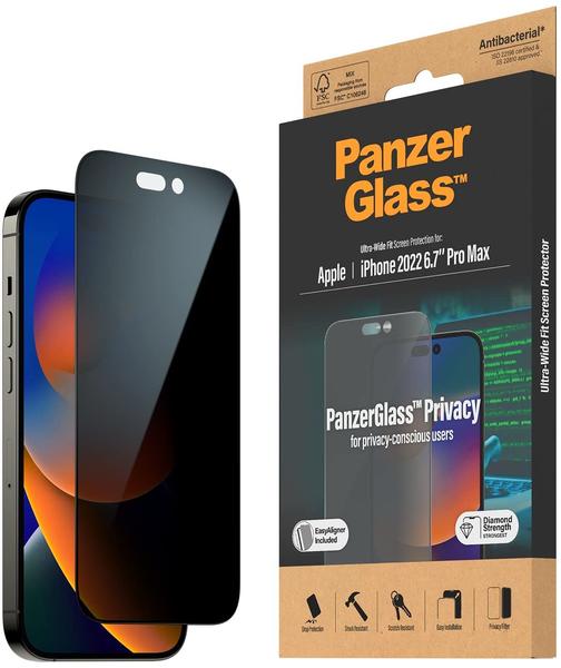 PanzerGlass Screen Protector Privacy iPhone 14 Pro Max