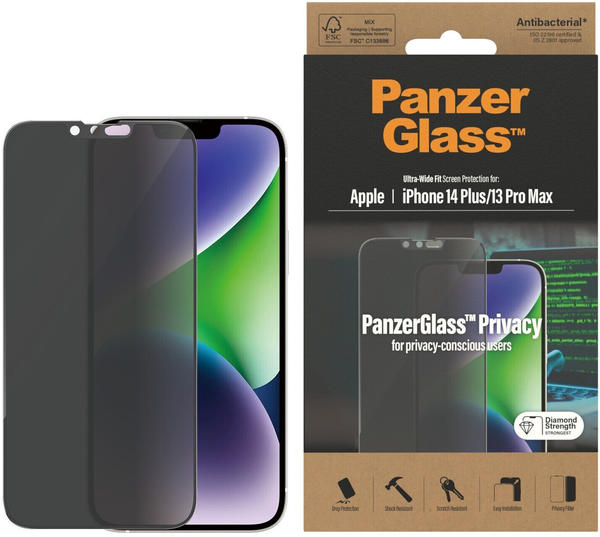 PanzerGlass Ultra-Wide Fit Privacy iPhone 14 Plus / 13 Pro Max