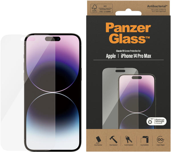 PanzerGlass Antibakterieller Screen Protector iPhone 14 Pro Max