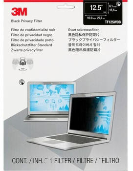 3M TF125W9B Blickschutzfilter f Desktops mit Rahmen 12,5 Wide