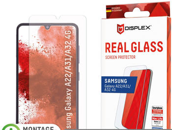 Displex Real Glass, 2D Panzerglas (1 Stück, Galaxy A31, Galaxy A22, Galaxy A32 (4G)), Smartphone Schutzfolie