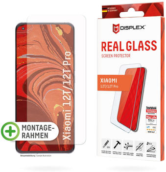 Displex Real Glass, 2D Panzerglas (1 Stück, Xiaomi 12T Pro), Smartphone Schutzfolie