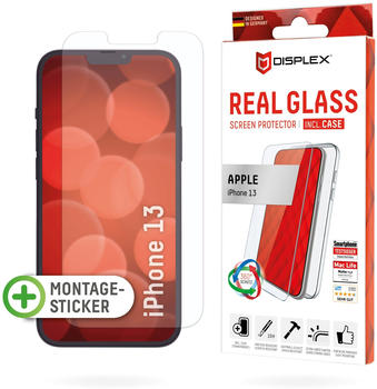 Displex Real Glass, 2D Panzerglas + Handyhülle (1 Stück, IPhone 2021 6.1''), Smartphone Schutzfolie