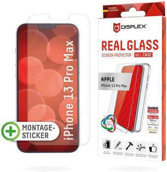 Displex Real Glass, 2D Panzerglas + Handyhülle (1 Stück, IPhone 2021 6.7''), Smartphone Schutzfolie