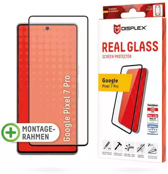 Displex Real Glass, Full Cover Panzerglas (1 St&uuml;ck, Google Pixel 7 Pro), Smartphone Schutzfolie