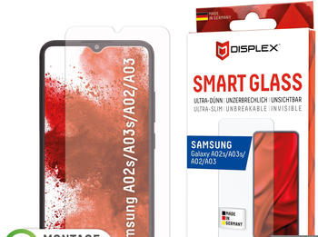 Displex Smart Glass, Displayschutzfolie (1 Stück, Galaxy A02s, Galaxy A03s, Galaxy A03, Galaxy A02), Smartphone Schutzfolie