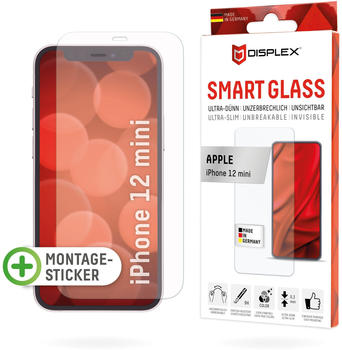 Displex Smart Glass, Displayschutzfolie (1 Stück, iPhone 12 Mini), Smartphone Schutzfolie