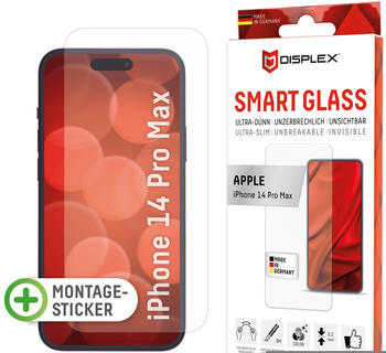 Displex Smart Glass, Displayschutzfolie (1 Stück, iPhone 14 Pro Max), Smartphone Schutzfolie