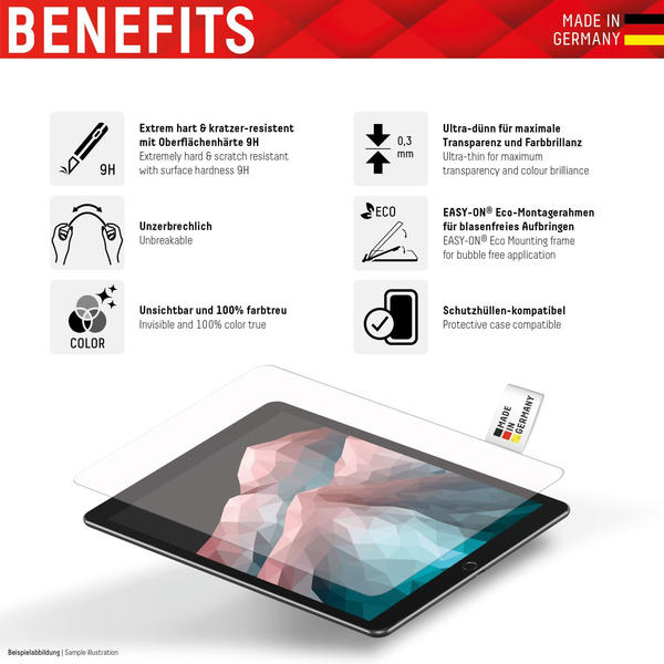 Displex Tablet Glass, Tablet Schutzglas (1 Stück, iPad mini 2021 (6. Gen)), Tablet Schutzfolie