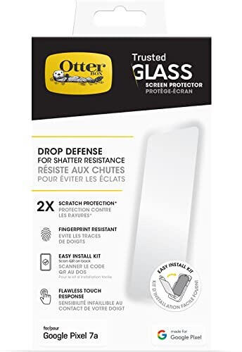OtterBox Trusted Glass Displayschutz für Google Pixel 7a gehärtetes Glas, x2 Schutz vor Brüchen, Kratzern und Stürzen