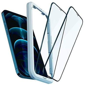 Spigen AlignMaster Schutzfolie kompatibel mit iPhone 12 Pro Max, 2 Stück, Volle Abdeckung, Kratzfest, 9H Härte Folie