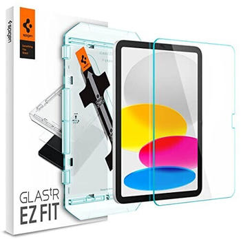Spigen Glas.tR EZ Fit Schutzfolie kompatibel mit iPad 10. Generation (2022), 10.9 Zoll, Schablone für Installation, Kristallklar, 9H Härte Folie