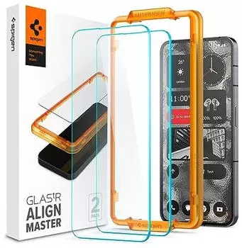 Spigen AlignMaster Schutzfolie kompatibel mit Nothing Phone (2), 2 St&uuml;ck, Kratzfest, 9H H&auml;rte Folie