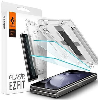 Spigen Glas.tR EZ Fit Schutzfolie kompatibel mit Samsung Galaxy Z Fold 5, 2 Stück Schutzglas für externe Display, Kratzfest, Hüllenfreundlich, Touch reaktiv