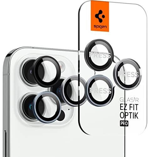 Spigen Glas.tR EZ Fit Optik Pro Kameraschutz kompatibel mit iPhone 14 Pro, iPhone 14 Pro Max, 2 Stück, ZeroOne Edition, Individuelle Kameraprotektion, Anti-Kratzer, 9H Härte Folie