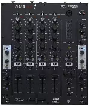 Ecler NUO 4.0F 4-Kanal Analoger DJ-Mixer, schwarz (CNUO40F)