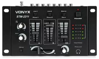 Vonyx STM-2211B 4-Kanal-Mischpult, 3 umschaltbare Mono/Stereo-Kanäle (STM-2211B)