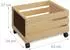 Relaxdays Schallplatten-Kiste mit Rollen, Bambus