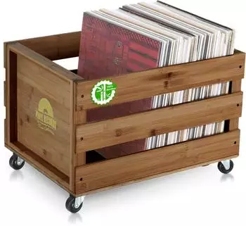 Stagecaptain Schallplattenkiste "Emil" Bambus, braun (SPKB-100 BN)