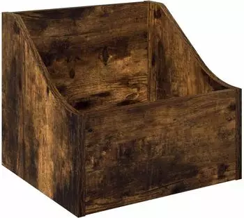vidaXL LP Plattenbox Räuchereiche, Holzwerkstoff, 37x33x32cm