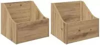 vidaXL LP Plattenbox 2 stk. Artisan-Eiche 37 x 33 x 32 cm