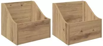vidaXL LP-Plattenbox 2 Stk., Artisan-Eiche, 37x33x32cm