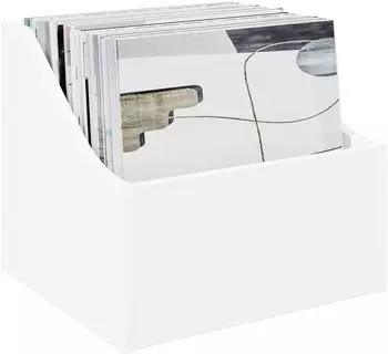 vidaXL LP Plattenbox 2er-Set, weiß, 37x33x32cm, Holzwerkstoff