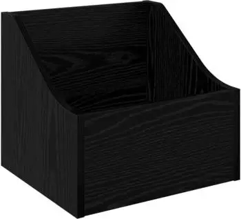 vidaXL LP Plattenbox Schwarz Eichen-Optik, Holzwerkstoff, 37x33x32cm