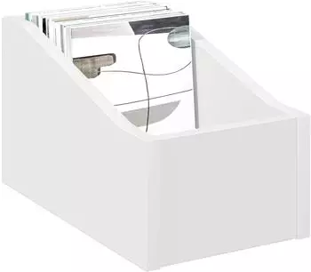 vidaXL LP Plattenbox, weiß, Holzwerkstoff, 18x32x18cm